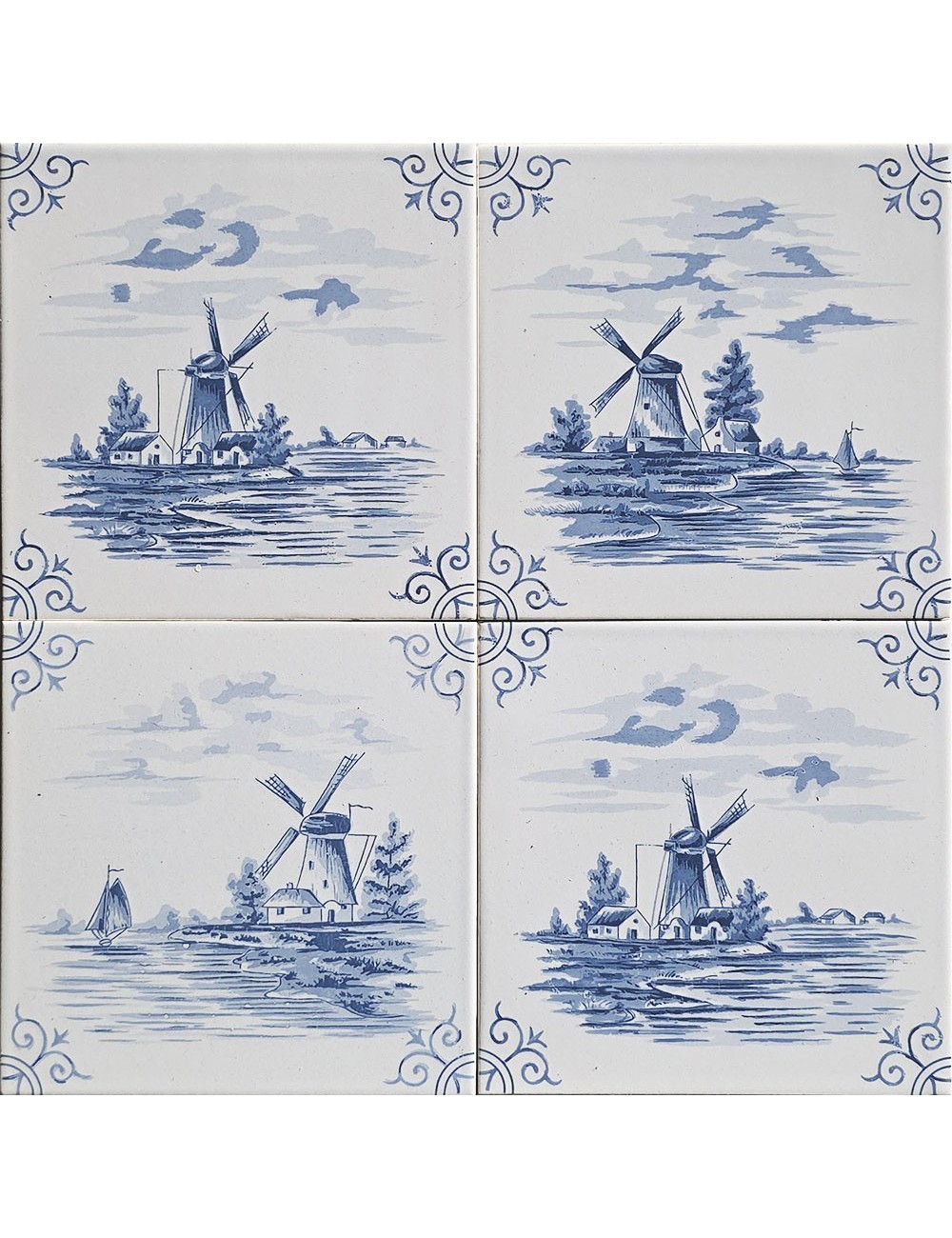 Ref : GRIS 474 DÉCORS MOULINS  13x13