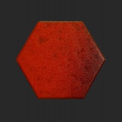 Ref : HEXAGONE ROUGE FLAMME EMAILLE  10x11,5