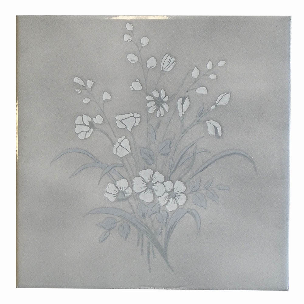 Ref : DÉCOR FLEURS GRIS 18...