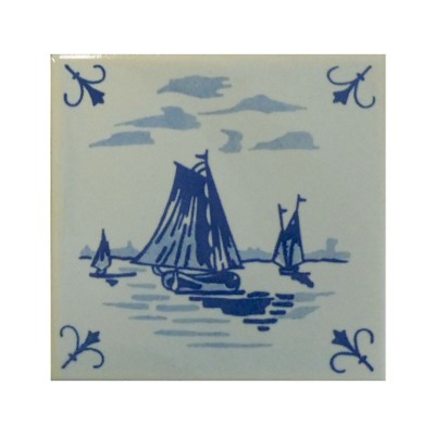Ref : SÉRIE 1863 DÉCOR BATEAU N° 28  10,8x10,8