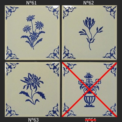 Ref : SÉRIE 1863 DÉCORS FLEURS  10,8x10,8